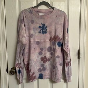 Urban Outfitters Purple Pink Tie Dye Long Sleeve Crew Neck Cotton T-shirt Small